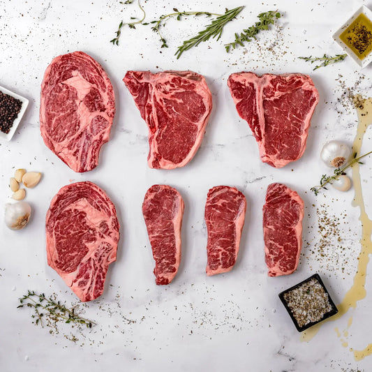 Good Ranchers Signature Steak Gift Box - 100% American Steak Gift Boxes - Featuring Ribeyes, New York Strips, and T-Bones